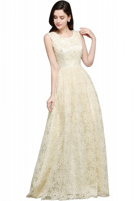 A-line Scoop Floor Length Evening Dress With Lace_4