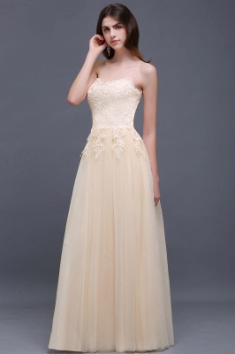 AUBRIANNA | Aline Floor Length Tulle Prom Dress With Appliques_4