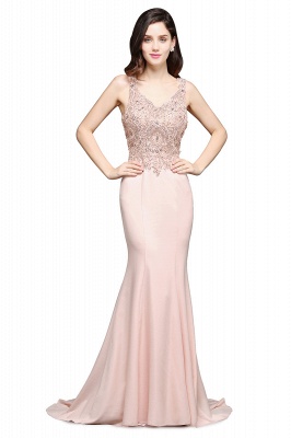 ALLYSON | Mermaid V-Neck Pearl Pink Prom Dresses with Beads_2