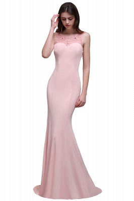 Mermaid Sheer Floor-Length Long Prom Dresses With Applique_1