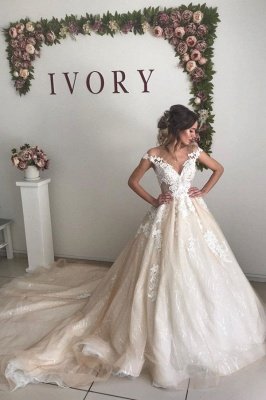 Sexy Jewel Backless Applique Pleated Sequin A Line Wedding Dresses_1