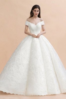 Princess Sweetheart Lace Ball Gown Wedding Dresses | Off The Shoulder Bridal Gown_3