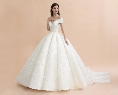 Princess Sweetheart Lace Ball Gown Wedding Dresses | Off The Shoulder Bridal Gown_7