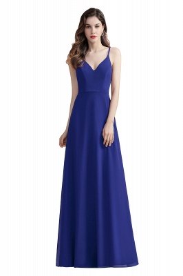 Elegant V-Neck Chiffon Evening Prom Dress for Women Straps Formal Maxi Dress_11