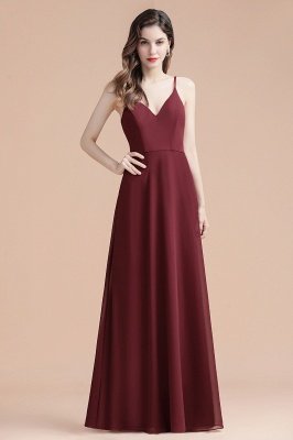 Elegant V-Neck Chiffon Evening Prom Dress for Women Straps Formal Maxi Dress_8