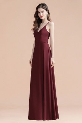 Elegant V-Neck Chiffon Evening Prom Dress for Women Straps Formal Maxi Dress_6