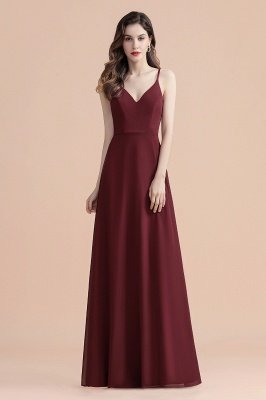 Elegant V-Neck Chiffon Evening Prom Dress for Women Straps Formal Maxi Dress_4
