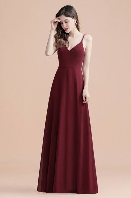 Elegant V-Neck Chiffon Evening Prom Dress for Women Straps Formal Maxi Dress_3
