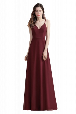 Elegant V-Neck Chiffon Evening Prom Dress for Women Straps Formal Maxi Dress_1