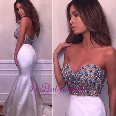 Open-Back Sweetheart Sexy Crystal Sexy Mermaid Prom Dress_1