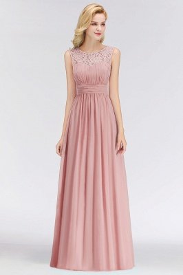 Long Lace Sleeveless Chiffon Scoop Elegant Bridesmaid Dress_1
