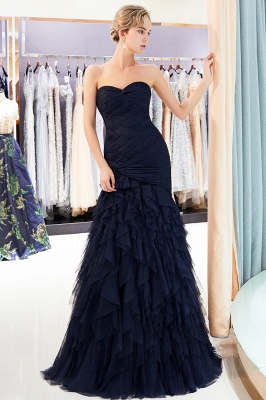 Elegant Mermaid Sweetheart Ruffles Floor-Length Prom Dresses | Evening Gown_3