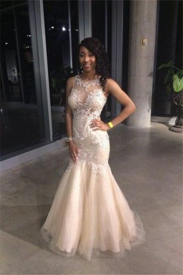 Gorgeous Sexy Mermaid Prom Dresses Sleeveless Lace Appliques Appliques Evening Gowns_2