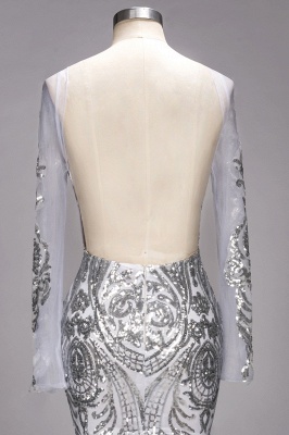 Elegant Mermaid Lace Applique Evening Dresses | Scoop Long Sleeves Floor Length Prom Dresses_4