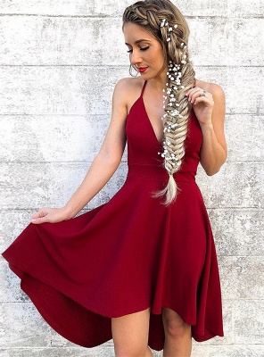 Newest Red Spaghetti Strap A-line Homecoming Dress | Short Party Gown_1