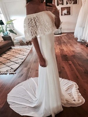 Chic Off-the-Shoulder Wedding Dresses | Glamorous Mermaid Long Bridal Gowns_1