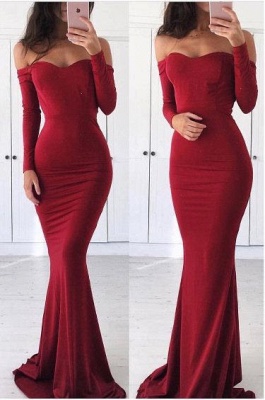 Sexy Sweetheart Prom Dresses | Off-the-Shoulder Mermaid Evening Dresses_1