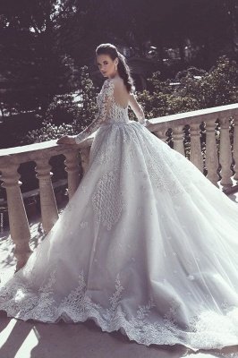 Glamorous Lace Mermaid Wedding Dresses | Long Sleeves Overskirts Bridal Gowns_3