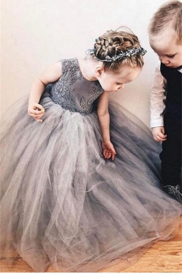 Sweet Affordable Tulle Flower Girl Dress  | Lovely Lace Bowknot Girls Pageant Dresses_3