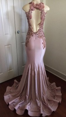 Sparkly Long Mermaid Prom Dresses | Sleeveless Keyhole Neck Evening Gowns_4